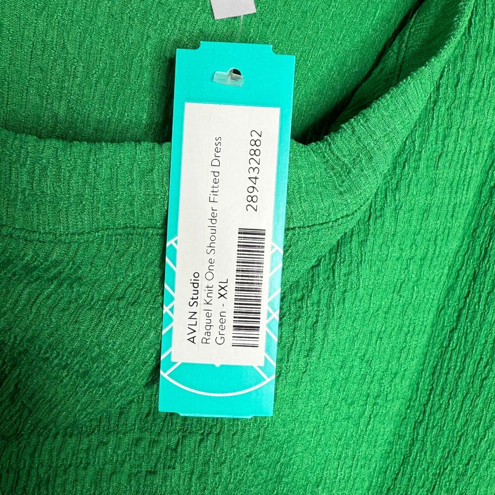 AVLN Studio Green One Shoulder Knit Midi Dress XXL Stitch‎ Fix Minimalist Resort - Picture 6 of 10